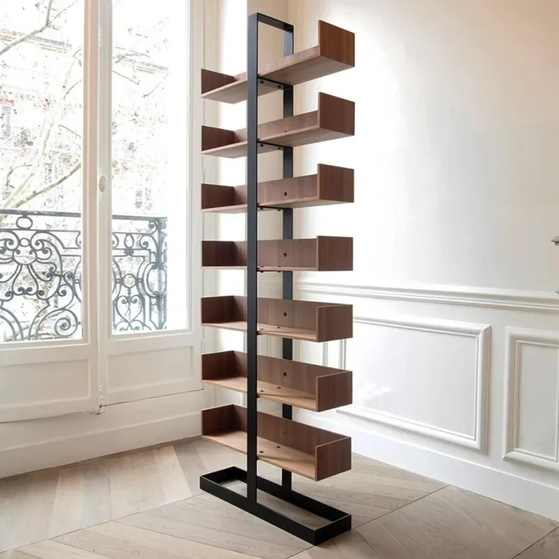 Corner bookshelf Nordic floor Internet celebrity corner bookcase 25cm narrow shelf figure children's picture book rack wall seam