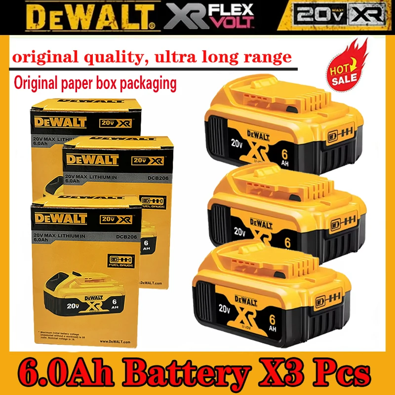 

Dewalt 12V-20V 6000mAh DCB200 DCB202 DCB205 DCB20612V-20V Li-ion Battery Replacement DeWalt DCF900 DCF922 Electric Tool Battery
