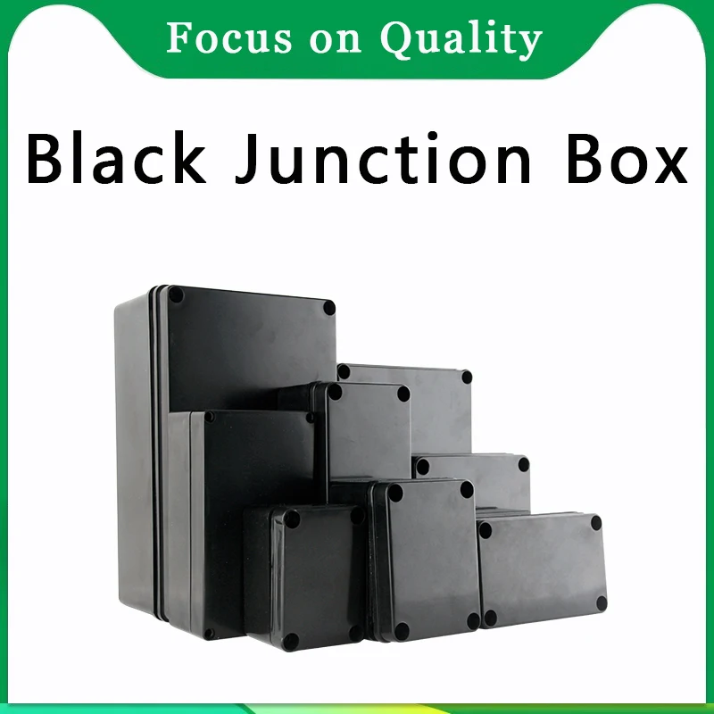 IP67 Waterproof Enclosure Black Wire Junction Box Power Supply Outdoor Electronic Box ABS Plastic Flame Retardant Shell