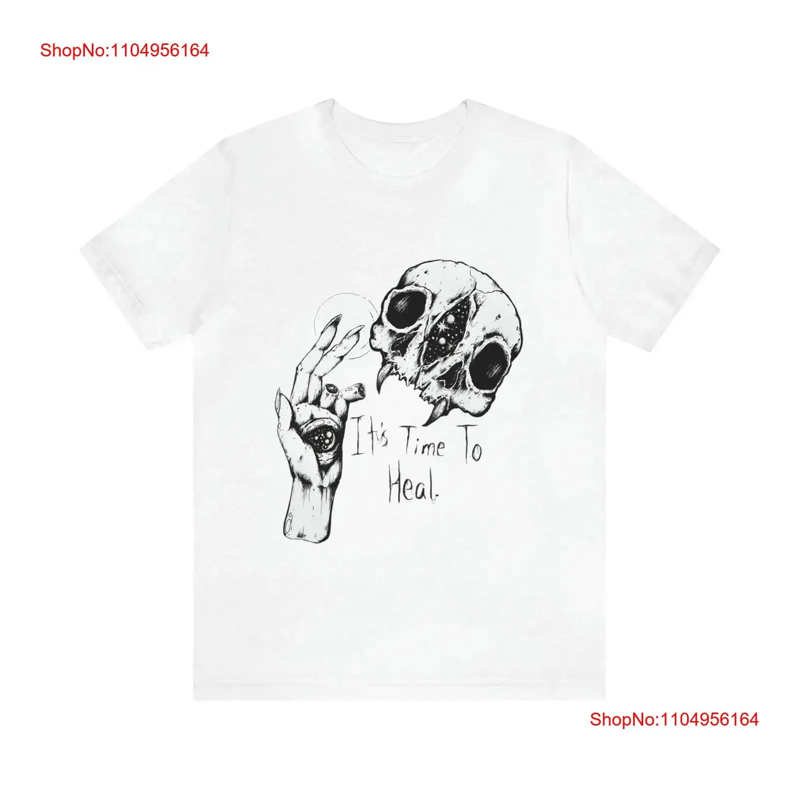 

Time 2 Heal Trippy Alt Fashion Rave Style Skeleton Ripping Black Hole Creepy Hand Peace Trendy Jersey T Shirt vintage Washed