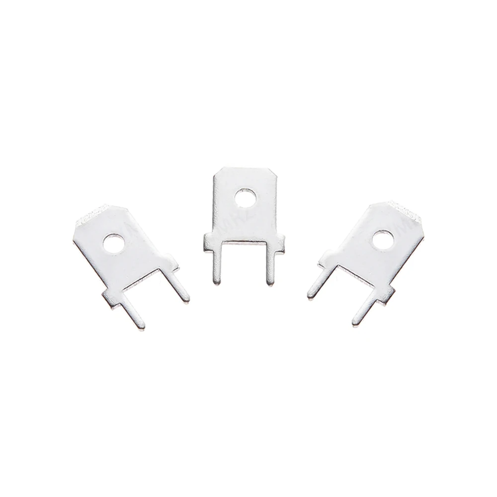 100PCS/lot 6.3mm 4.8mm PCB Spade Terminal Connector Cold Press for Circuit Board Tab Solder Lug Male Crimp Terminal Plate 4.8