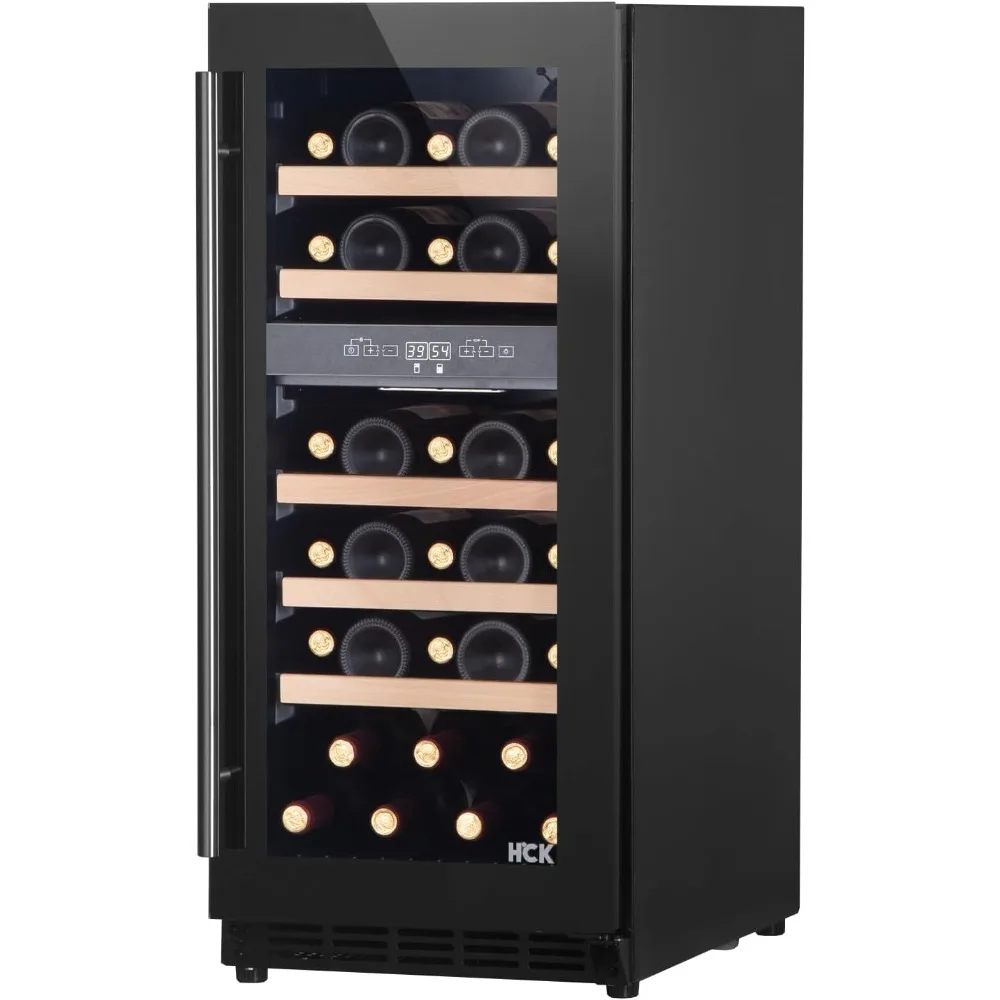 

Wine Fridge Dual Zone, Wine Cooler Refrigerator 15 Inch, 29 Bottle, Built-In or Freestanding Under Counter