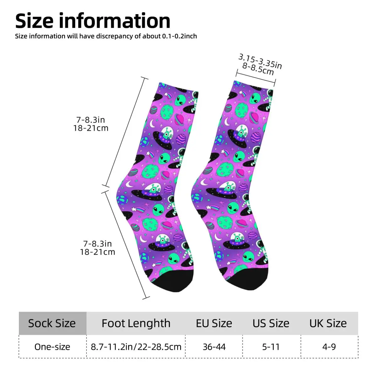 Space Aliens Sock Printed Man Polyester