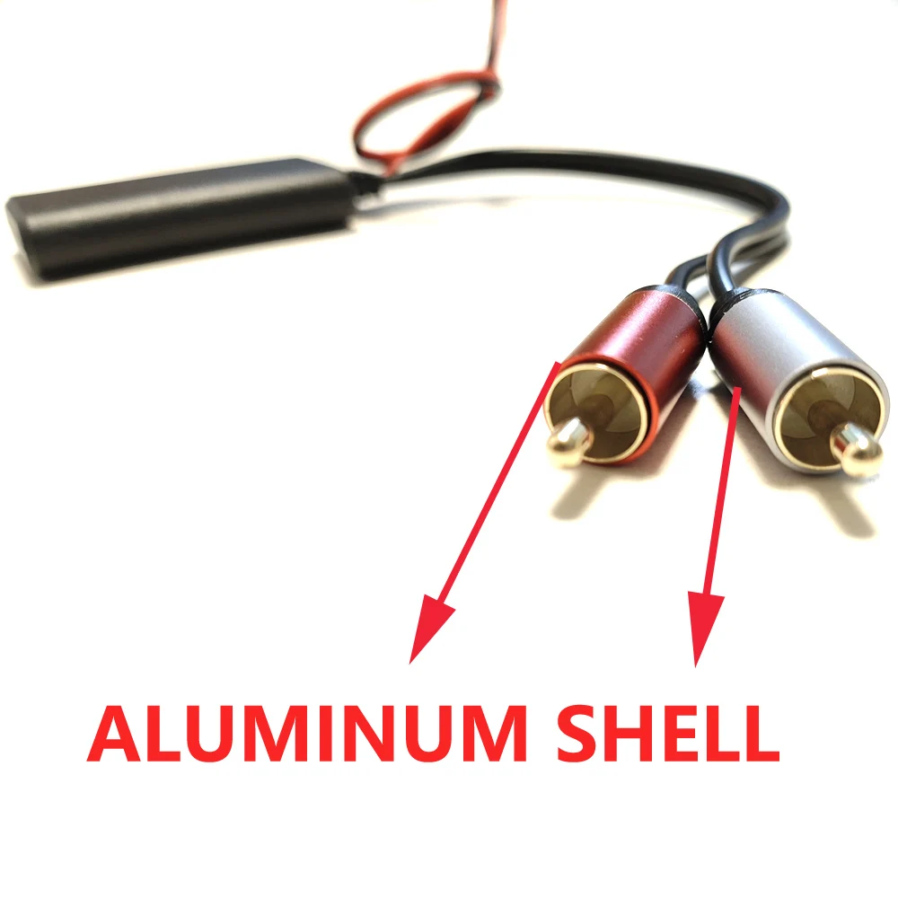Biurlink Car AUX Audio Cable Metal 2RCA Bluetooth Adapter for Volkswagen BMW Toyota Honda Pioneer Kenwood Radio RCA Plug
