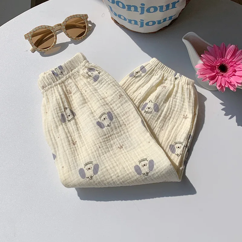 

Children Mosquito Repellent Long Pants Summer Thin Unisex Baby Air-conditioning Pants Kids Pants Boy' Girls Pure Cotton Trousers