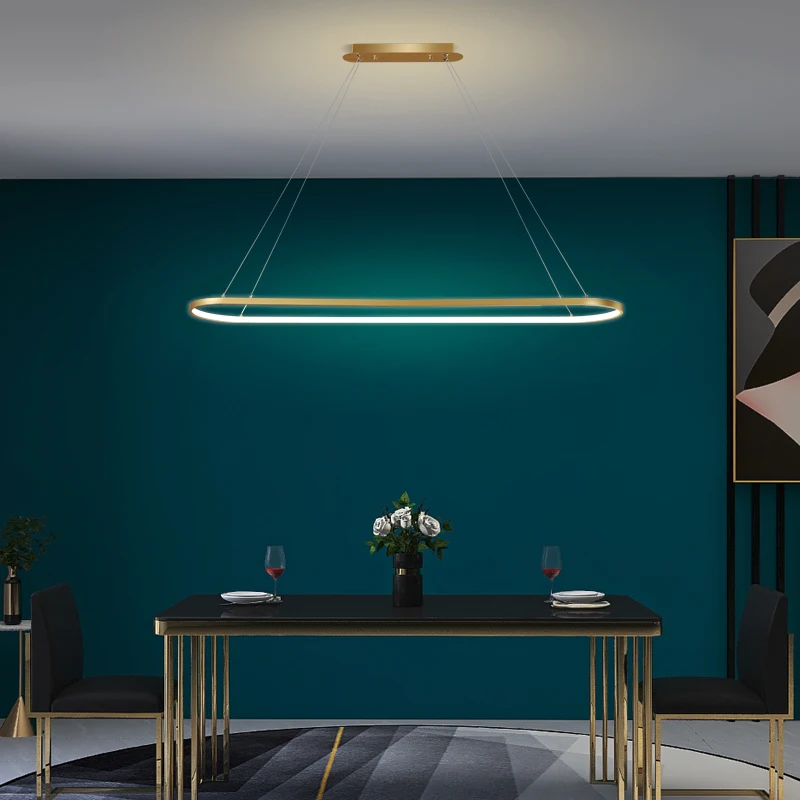 Modern Led Dining Ceiling Chandelier Suspension Horizontal Iron Chandelier Kitchen Hanging Home Indoor Lighting Lamp Office Lamp