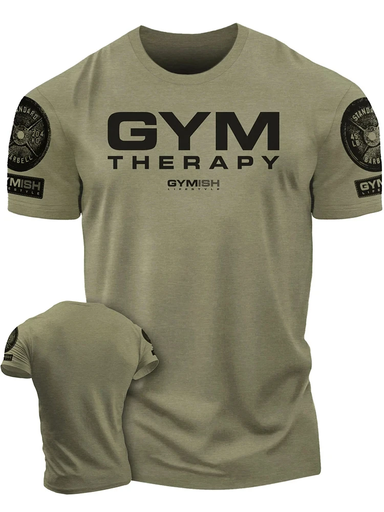 Camiseta de manga corta con estampado 3D para hombre, para ejercicio integral, diversión y fitness, nueva y bonita de manga corta Hardcore
