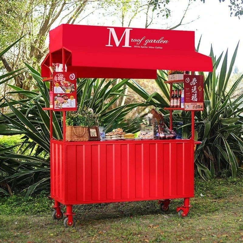 Factory Direct 2026 Internet celebrity night market stall snack cart food street stall dining car outdoor market wrought iron