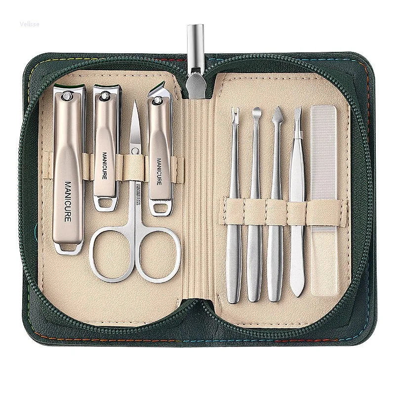High Quality German Style Nail Clipper Set Custom LOGO Manicure Pedicure Tool Kit Nail Cutter Cuticle Scissors Grooming Gift Box