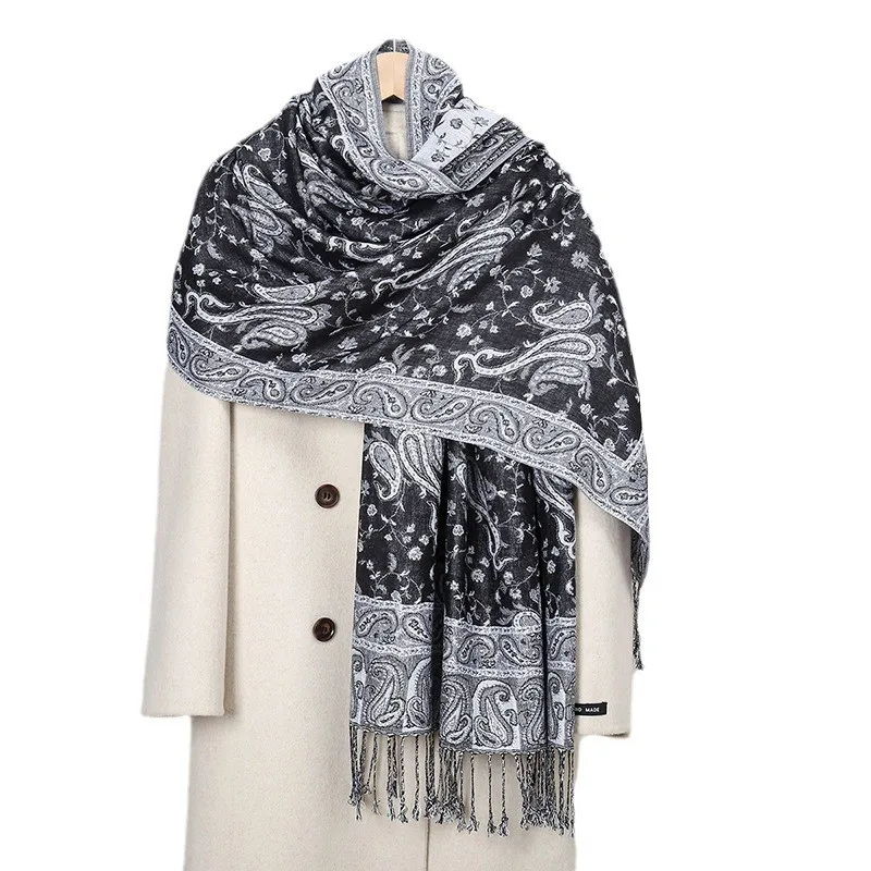 

Ethnic Style Cashew Printing Tassel Blanket Pashmina New Travel Shawl Wrap Cashmere Scarf Women Neckerchief Poncho Stoles