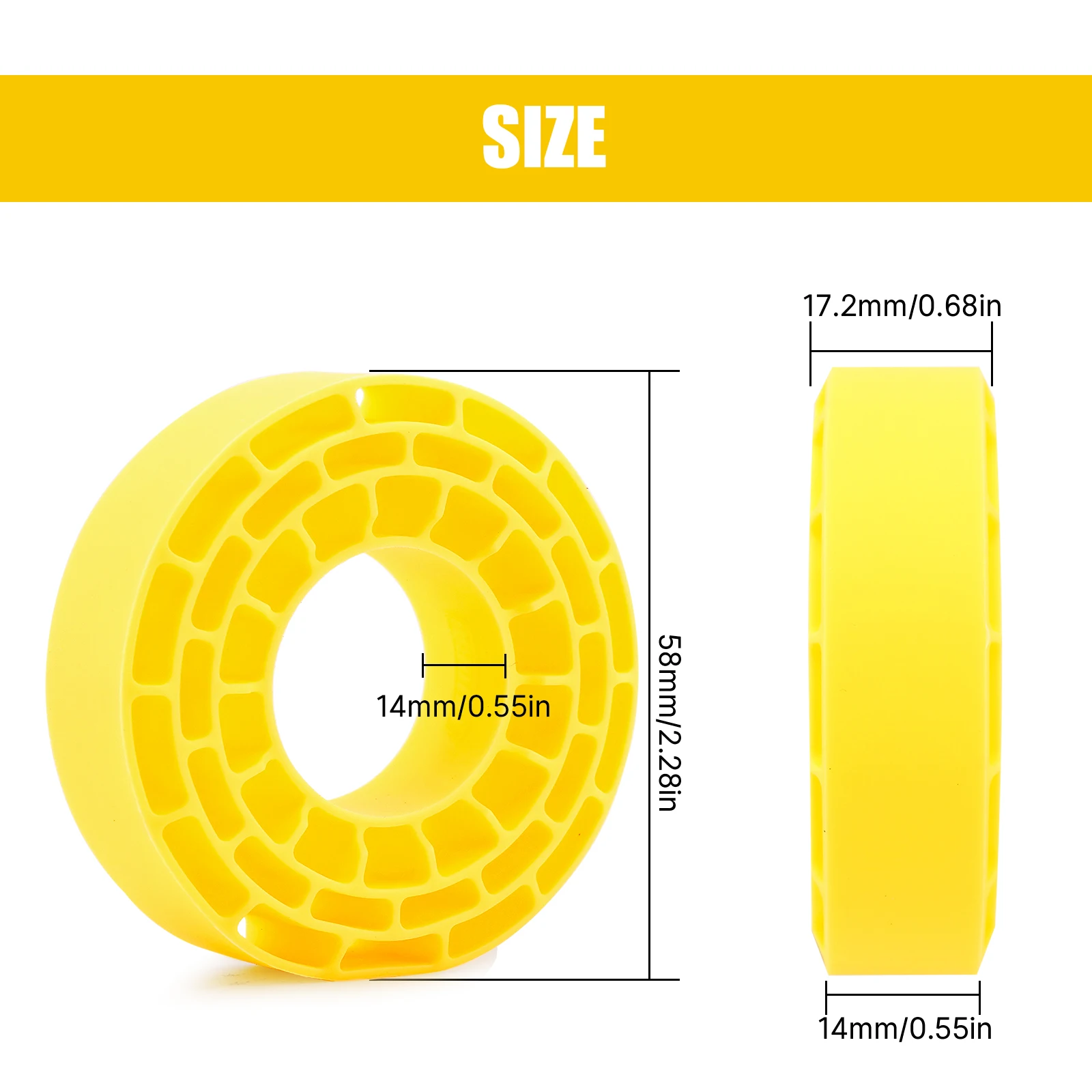 INJORA 4pcs Silicone Rubber Inserts For 61-63mm*21mm 1.0