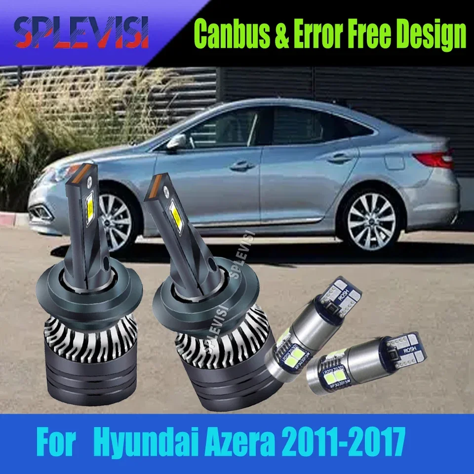 H7 LED White Headlight Bulbs Hi/Low Say farewell to dim and lackluster drives For Hyundai Azera 2011 2012 2013 2014 20015-2017