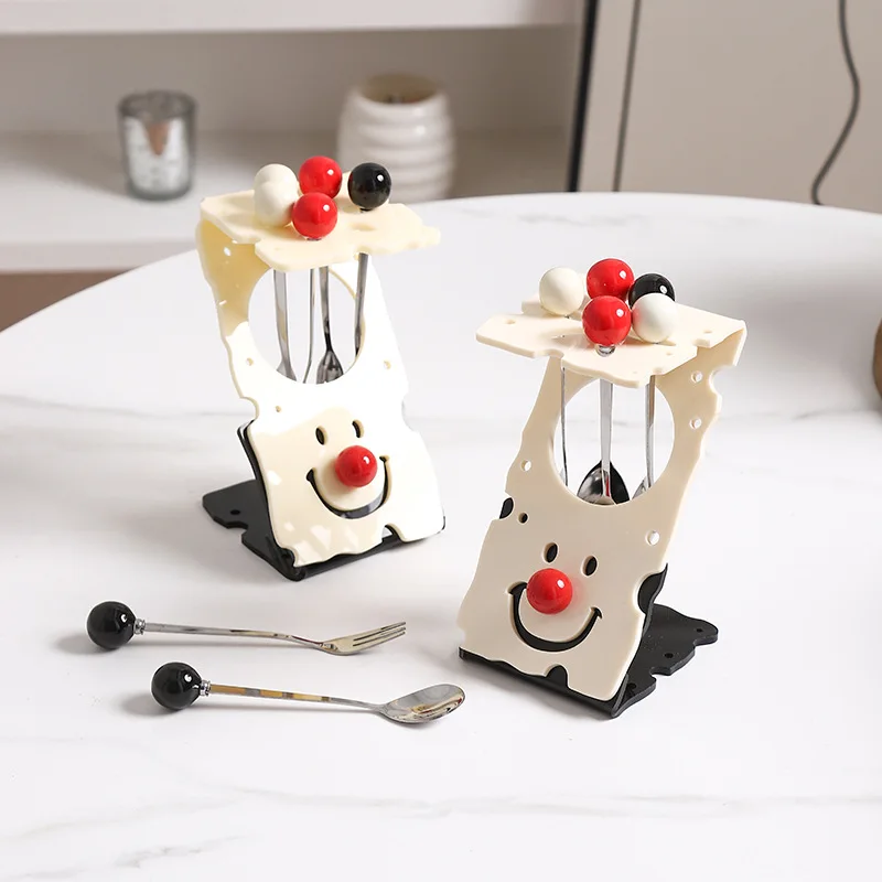 

Creative Cute Fruit Fork Set Home Dessert Fork Organizer Children Stainless Steel Fruit Sign