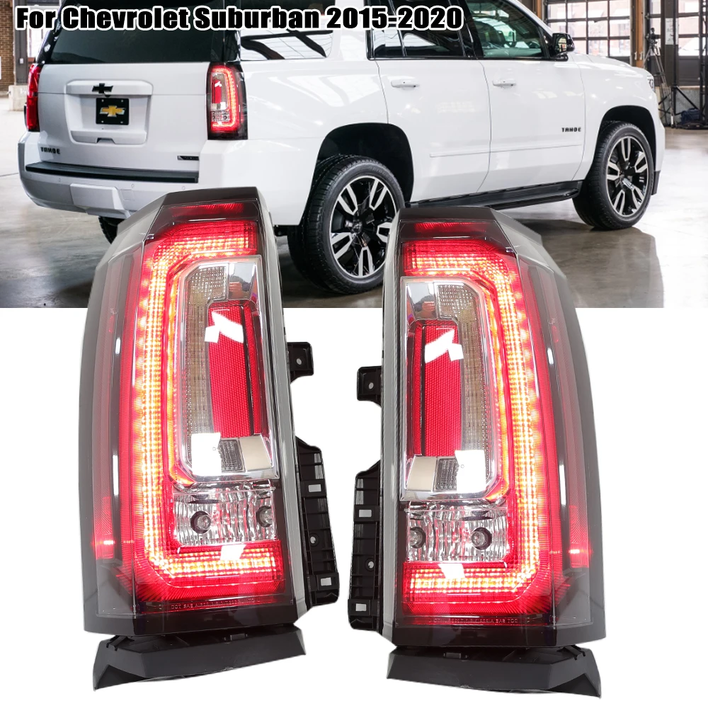 LED TailLights Rear Light For Chevy Tahoe Suburban 2015 2016 2017 2018 2019 2020 DRL Brake Reverse Lamp Car Accessories