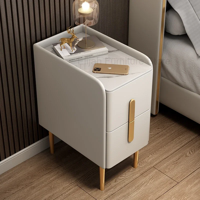 

Nordic Smart Bed Side Table White Comfortable Luxury Cabinet Storage Bedside Tables Bedroom Criado Mudo Room Furniture 50MQNS