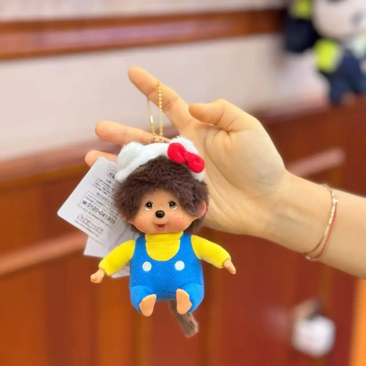 Cute Monchhichi Baby Doll Keychain Birthday Party Gift Monchhichi Hanging Pendant Doll for Bags Cartoon Monkey Pendant