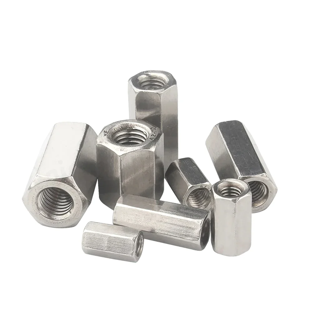Picture 4: GB56 1/4 5/16 3/8 UNC UNF Stainless Steel Extend Long Lengthen Hexagon Coupling Nuts Connector Joint Sleeve Nuts