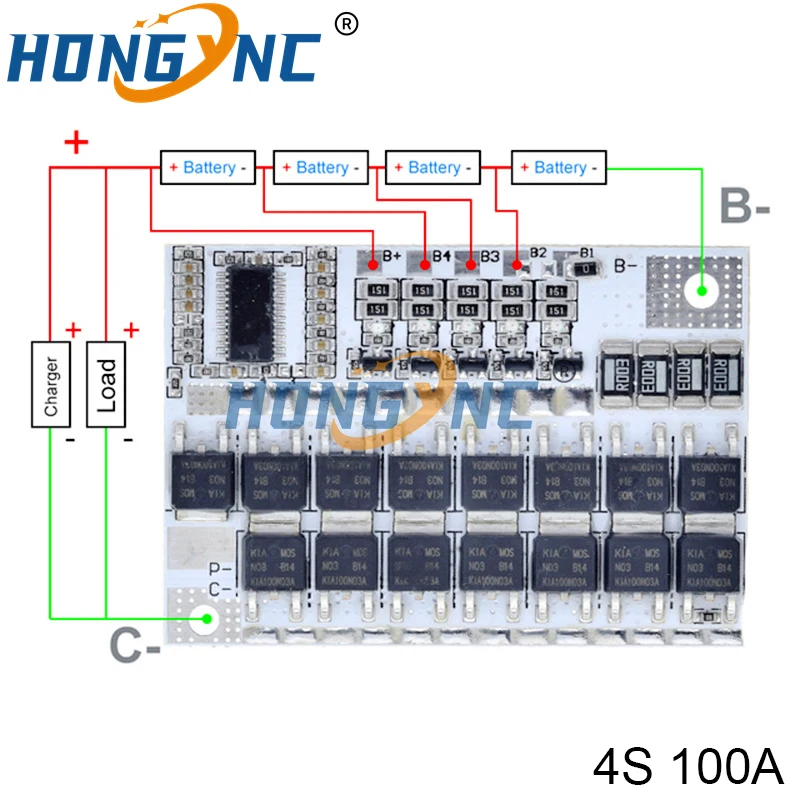 3S 4S 5S 3.2V 3.7V BMS 12V 16.8 21V 100A Li-ion LMO Ternary Lithium Battery Protection Circuit Board Li-POLYMER Balance Charging