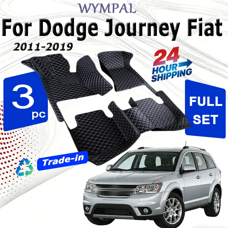 Esteiras impermeáveis do assoalho do carro para a viagem de rodeio, Fiat Freemont 2011-2019, acessórios do carro, 7 assento