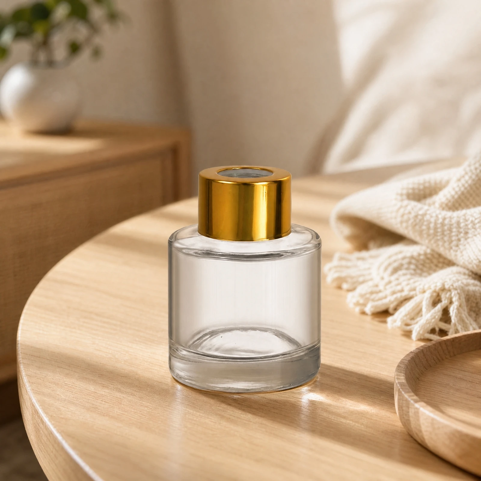 Cylindrical Glass Aroma Dispenser Bottle with Cap and Stopper Reusable Transparent Aroma Aroma Dispenser Bottle with Screw Neck