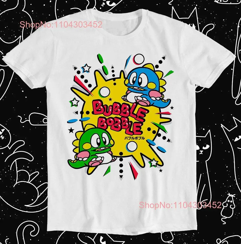 Bubble Bobble T Shirt Funny Gaming 80s Gamer Nerd Game Cool T468 long or short sleeves