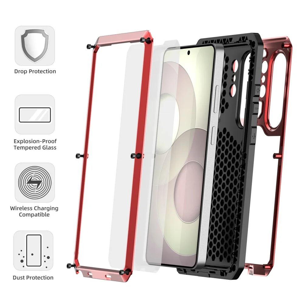 

Full Body Armor Cover For Samsung Galaxy S26 S25 S24 S23 S22 S21 S20 Ultra Heavy Duty Shockproof Tough Aluminum Alloy Metal Case