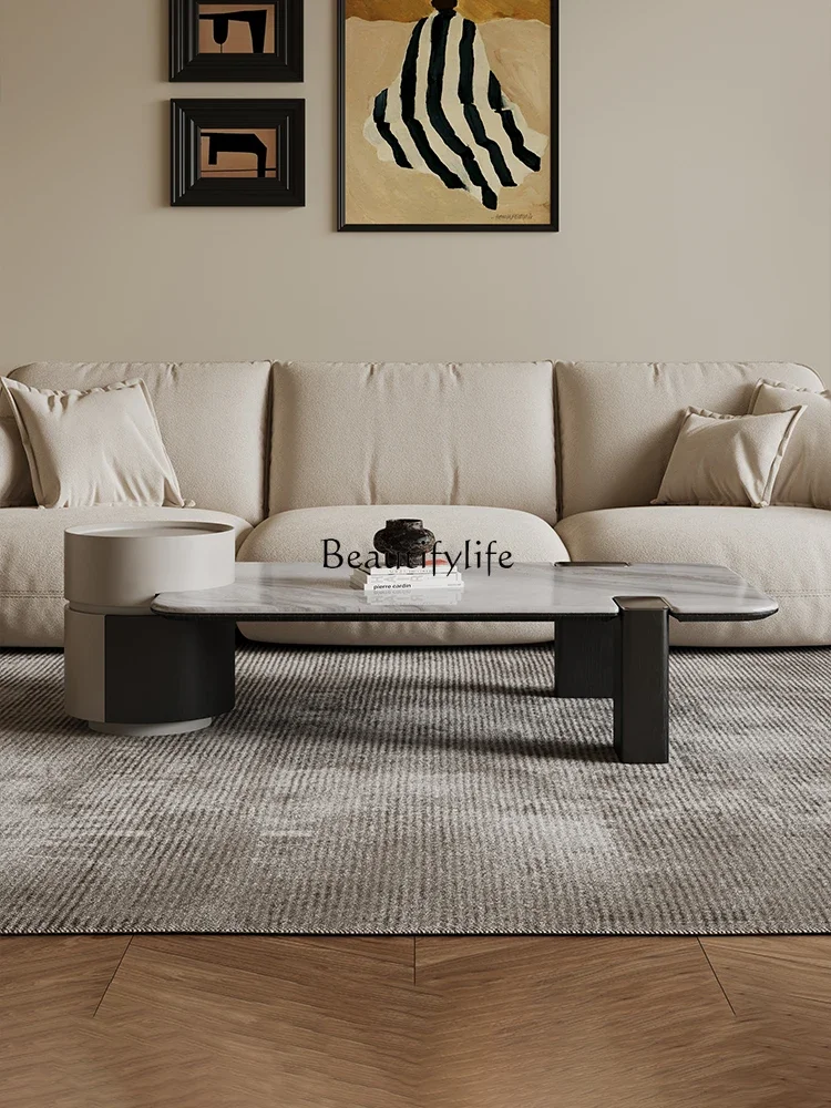 Slate combination coffee table size square light luxury living room home high-end minimalist 2024 new model