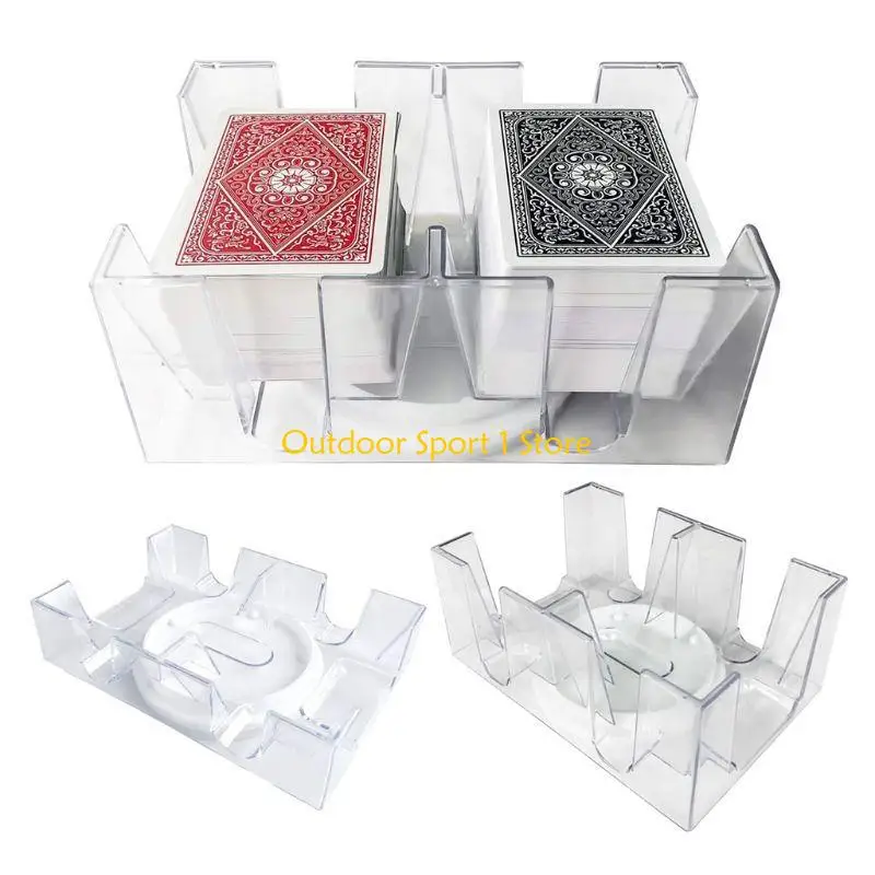 A0KA 2/6 Deck Clear Card Card Card Card Card Card Card مع صينية دوارة