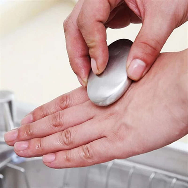 Stainless Steel Soap Shape Deodorize Smell From Hands Retail Eliminating Kitchen Bar Bathroom Soap Useful Tools Odor Remover