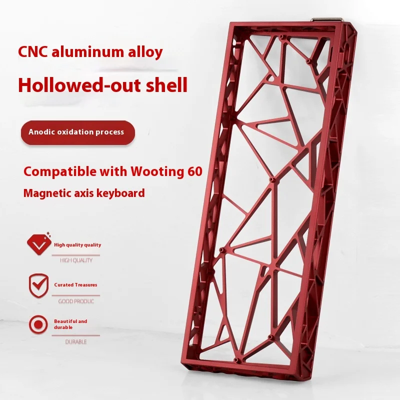

Hollowed-out Metal Case for Wooting 60HE Magnetic Switch Keyboard - Customizable Aluminum Shell with Multi-color Options