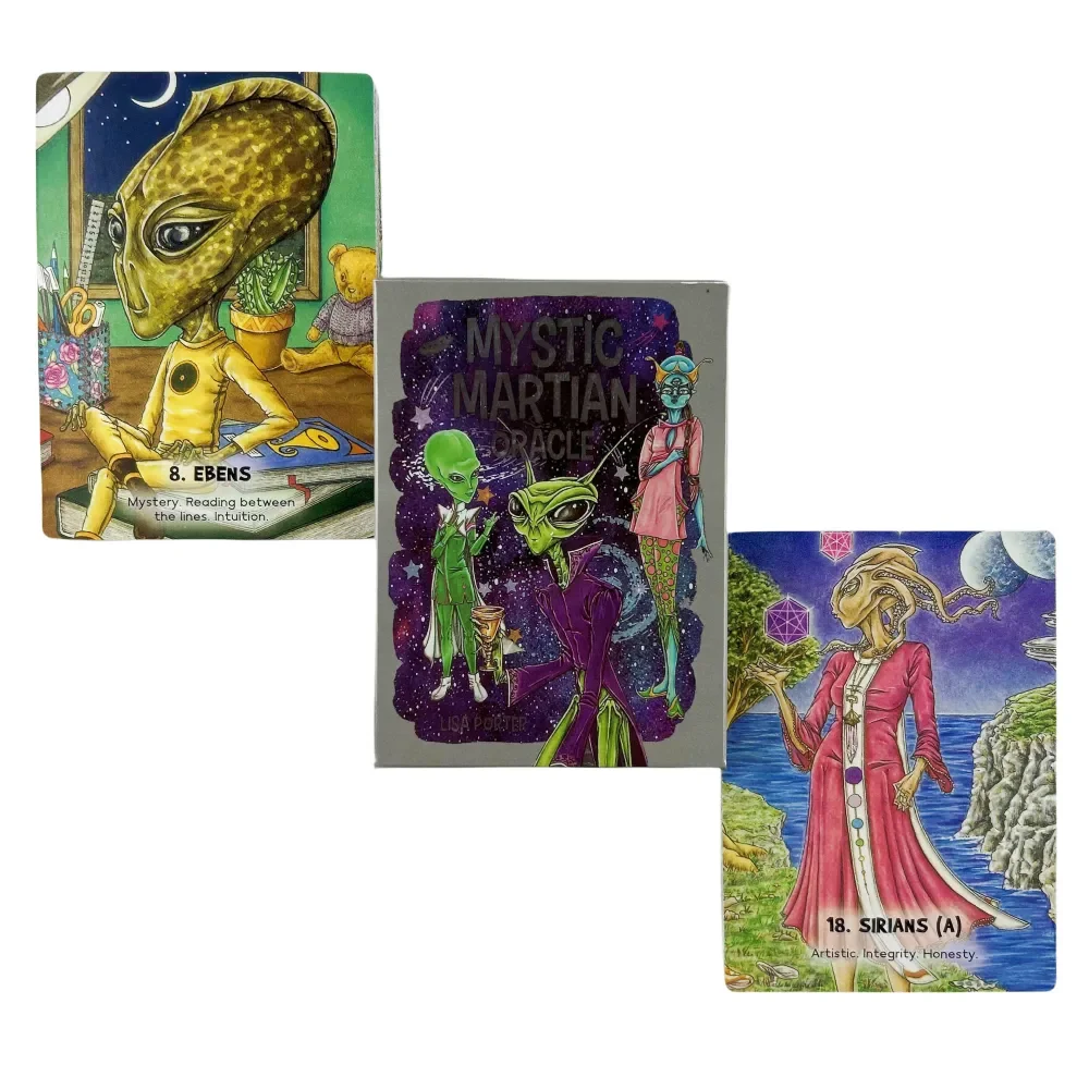 Mystic martian oracle Cards 54 pcs Fate Divination Tarot Cards Fortune Telling Tarot Deck Entertainment Board Game Party Favors