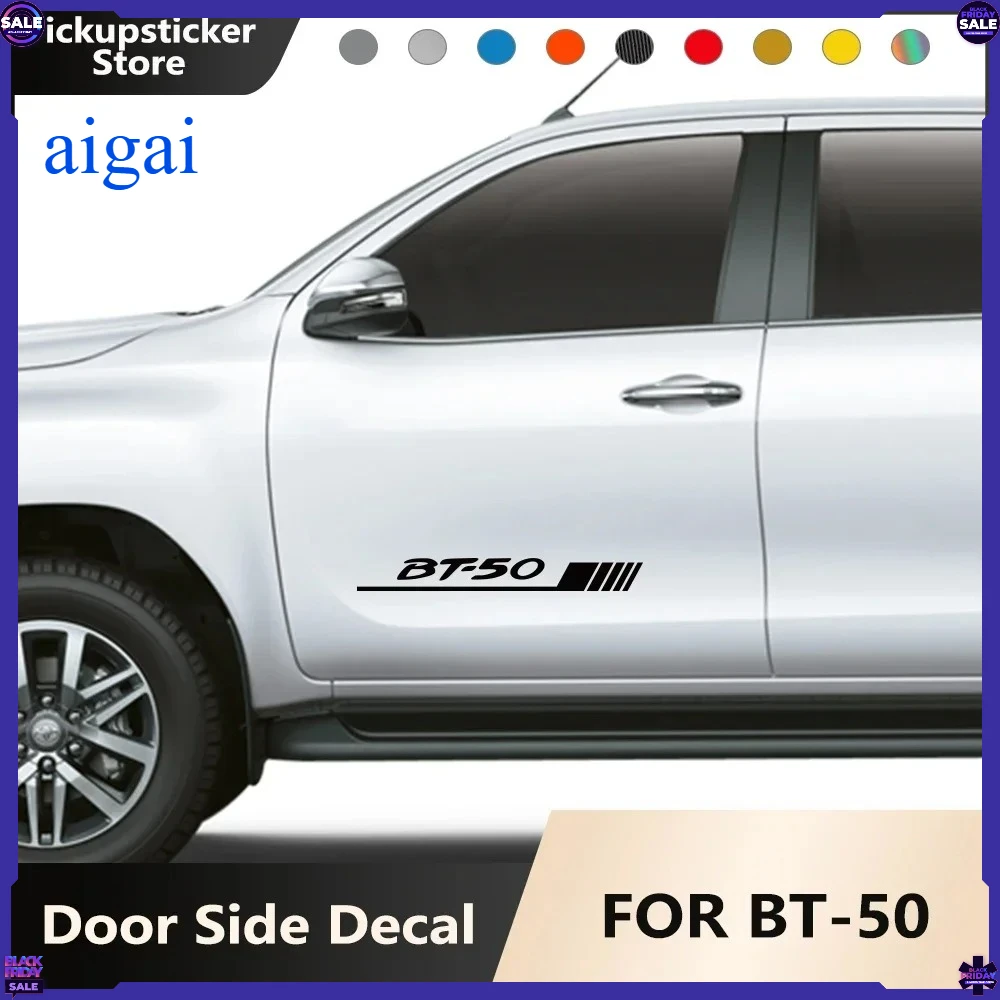 2 pegatinas laterales para puerta de camioneta Mazda BT50 BT 50 Pro, gráficos decorativos estilo rayas, calcomanías de vinilo, accesorios para auto