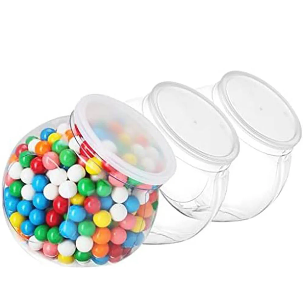 Frascos de plástico redondos para dulces de 48oz con tapas para buffet de dulces, cocina y escritorio de oficina, tarros de plástico con tapas para dulces, galletas y aperitivos