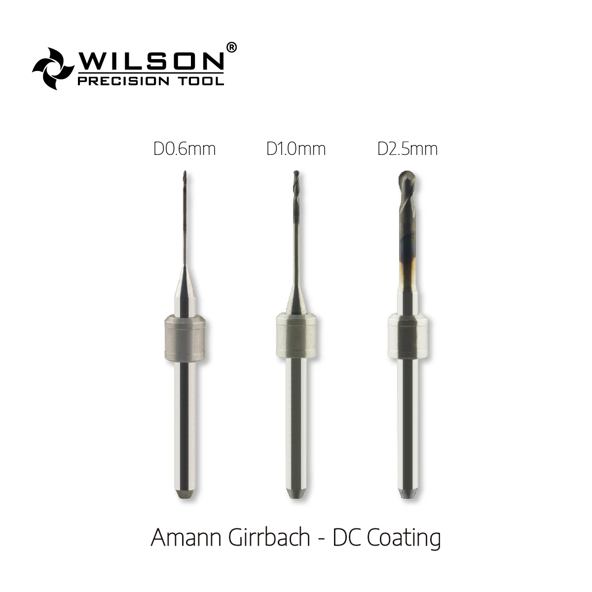 Ferramenta WILSON PRECISION para máquinas Amann Girrbach, fresadoras de zircônia, comprimento 47mm