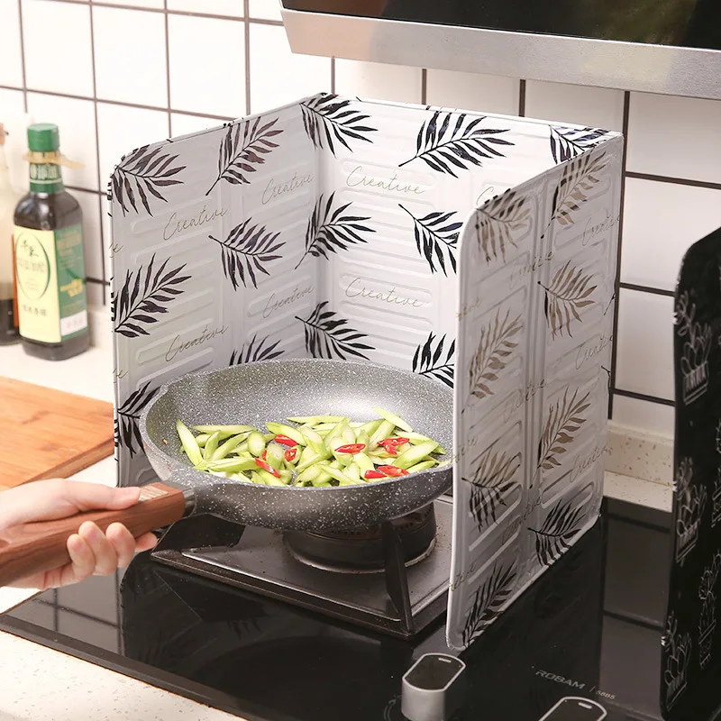 

NEW Aluminum Foldable Kitchen Gas Stove Baffle Plate Kitchen Frying Pan Oil Splash Protection Screen Home Kitchen Cooking Tools