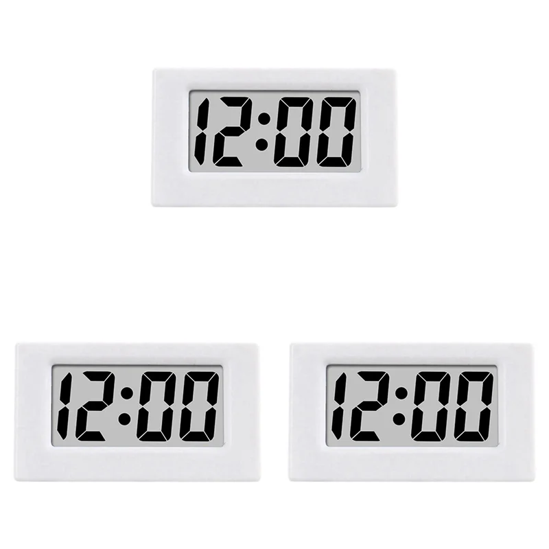 A37T-3X Mini Clock Triangle LED Screen Lectronic Digital Alarm Screen Desktop Clock For Home Office Table Bedroom Decor White