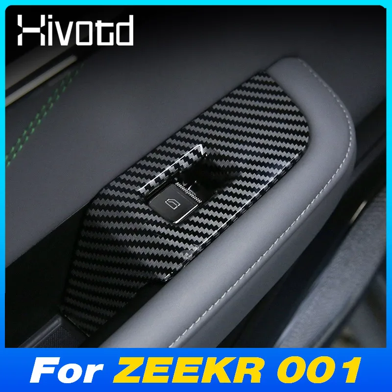 Car Window Lift Glass Switch Panel For ZEEKR 001 WE ME YOU Z-sport Protector Sticker Covers Interior Decoration Accessories 2024