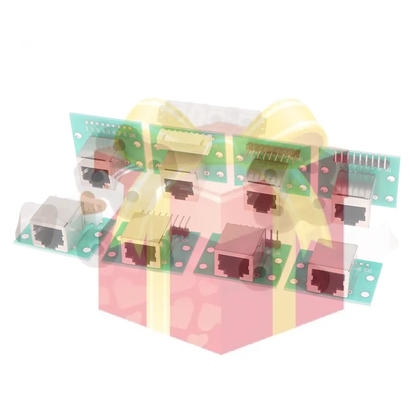 【HG】1Pcs RJ45 8P Adapter Board To XH2.54 Modular Ethernet Connector Adapter Network Interface + Breakout Board + Pin Header