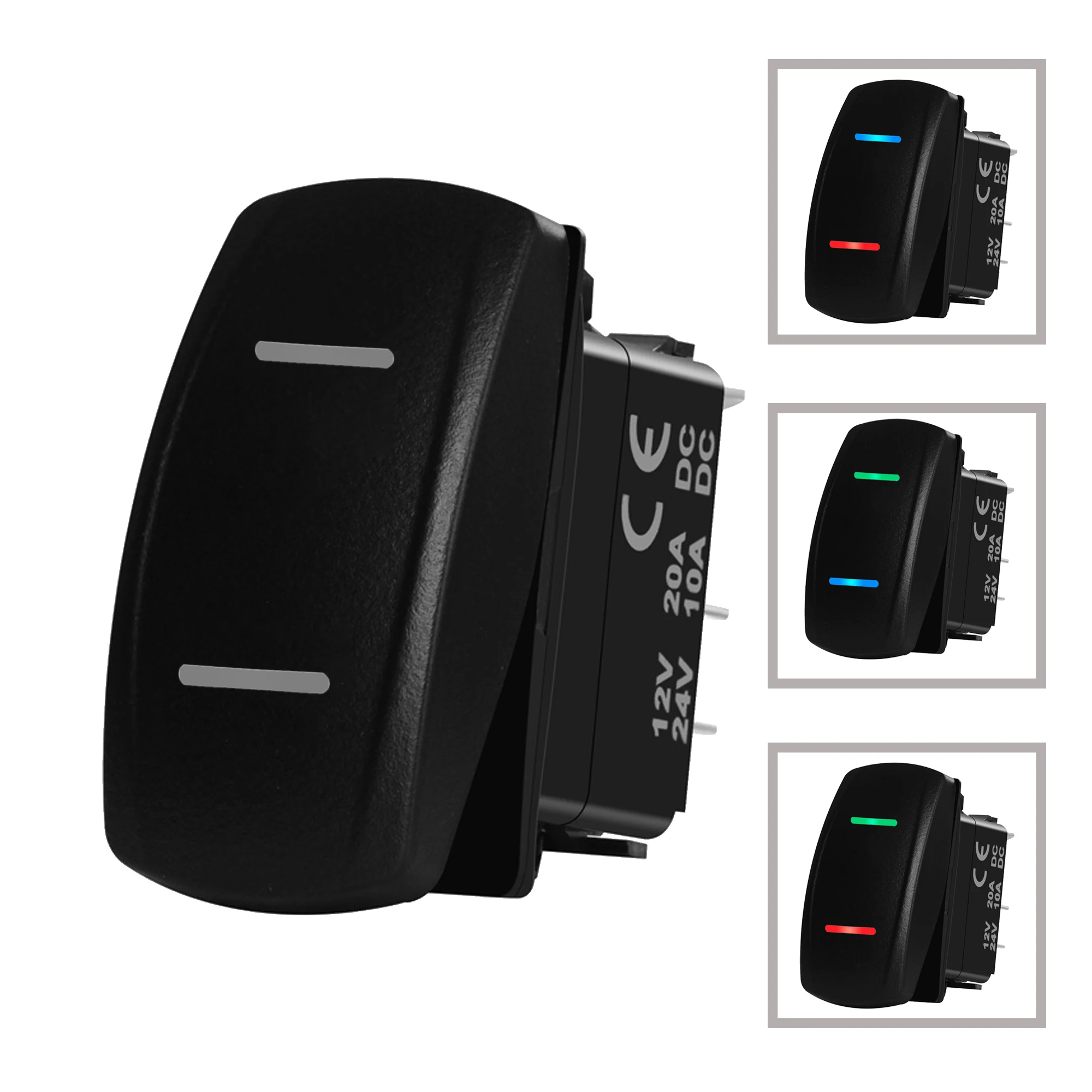 12V Dash Light Rocker Switch Laser Dual Bar 5PIN SPST ON OFF Led Carling Narva ARB Contura Type for Car ATV Boat Waterproof IP68