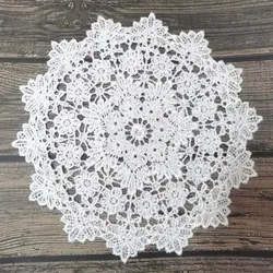 Embroidery Luxury Crochet Doilies Coffee Mug Christmas Decoration Kitchen Table Mats Dinning Cup Placemats For Dinning Table Pad