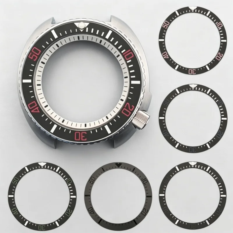 38mm Curved Ceramic Bezel Insert Ring Fits SKX007 SKX009 SRPD SUB Watch Case For NH35 NH36 Movement Diver Watch Bezel Ring