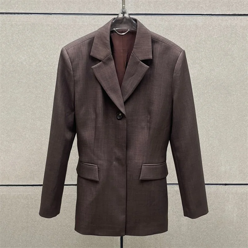 

Women's jacket New autumn 2025 single breasted slim fit lapel long sleeved top office casual Women's suit jacket Women's coat