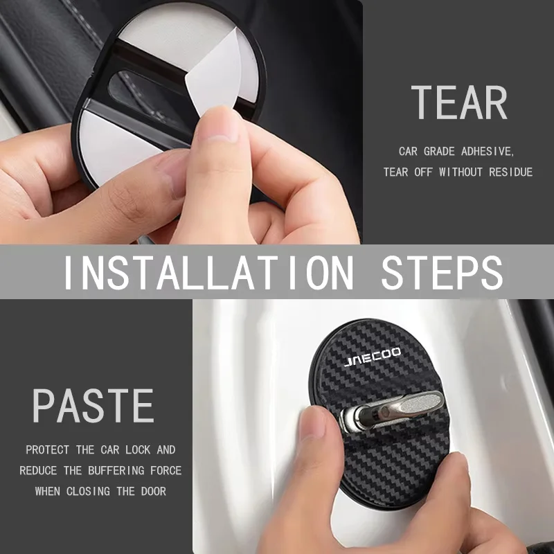 4Pcs Multi Color Carbon Fiber Car Door Lock Cover for Jaecoo J7 J8 7 Tiggo 8plus 8 5 Plus 7pro Max C5 Auto Accessories