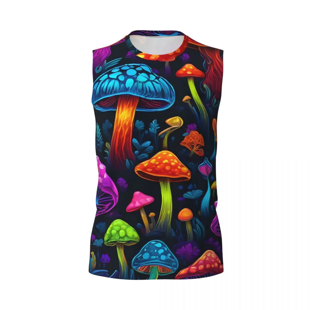 Psychedelic Magic Mushrooms Print Lava Men Printed Sleeveless T-shirt Casual Hip Hop Street Style Beach Holiday Tank Tops