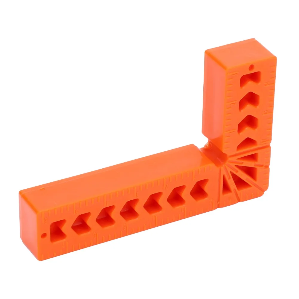 10pcs Engineering Plastics Right Angle Auxiliary Positioner 3in Size Durable 90° Right Angle Ruler Orange Carpentry Tools