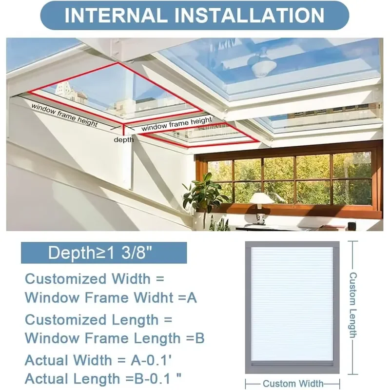 Honeycomb Blind, Manual Operation, Cellular Structure, Semi-blackout, Waterproof Fabric for Roof windows