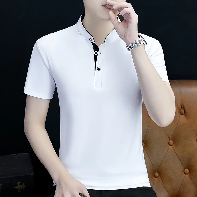 2026 model summer men's short-sleeved polo shirt made of pure cotton