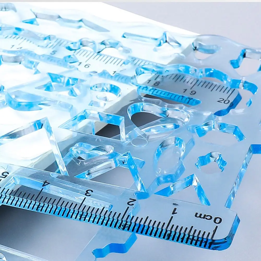 วงกลม Maker ไม้บรรทัดเครื่องเขียนร่างอุปกรณ์แม่แบบไม้บรรทัดคณิตศาสตร์เรขาคณิตเส้นหยักไม้บรรทัดไม้บรรทัด