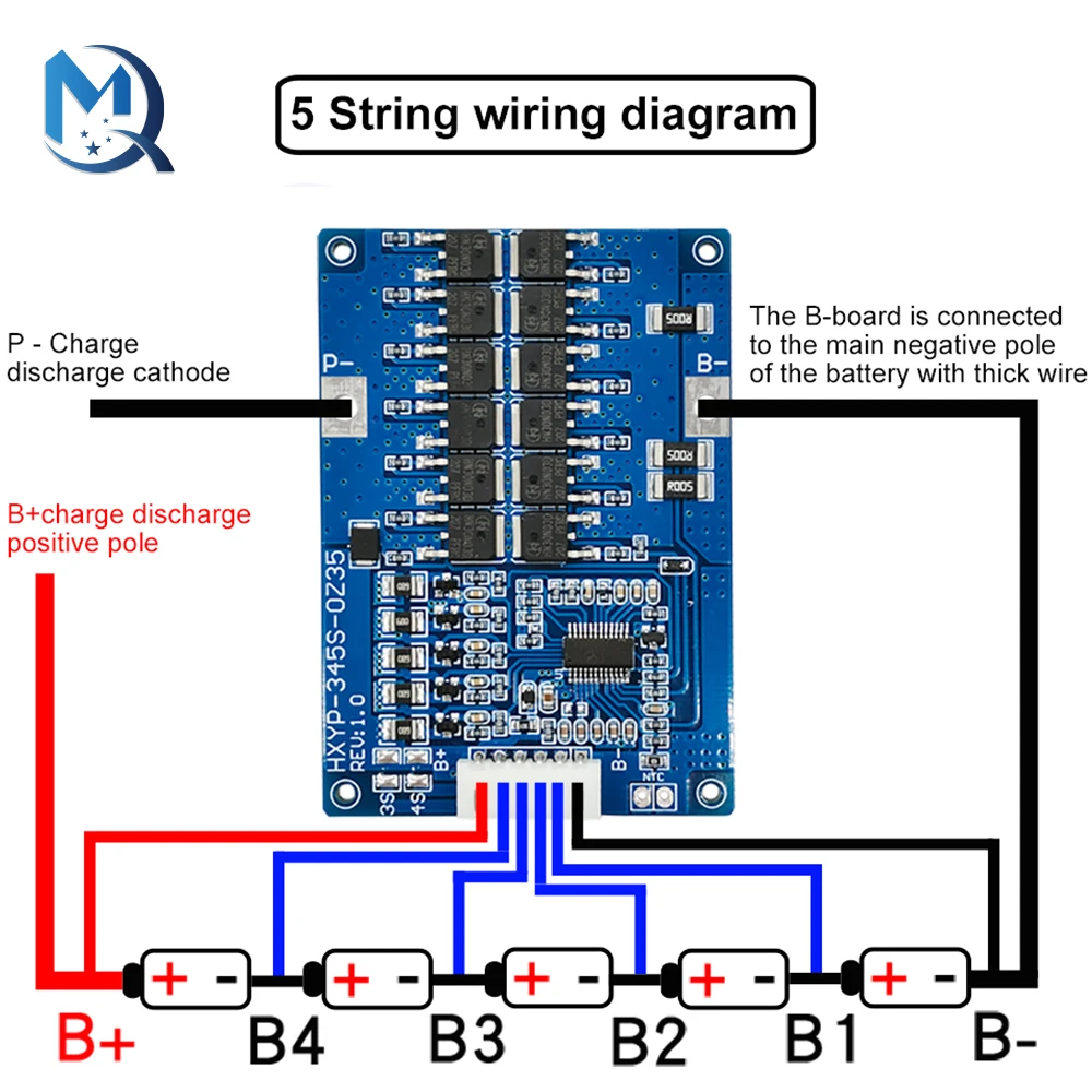 3S 4S 5S 35A Li-Ion Lithium Battery BMS 18650 Charger Protection Board With Equalizing Heat Sink Anti Overcharge For Motor Lipo