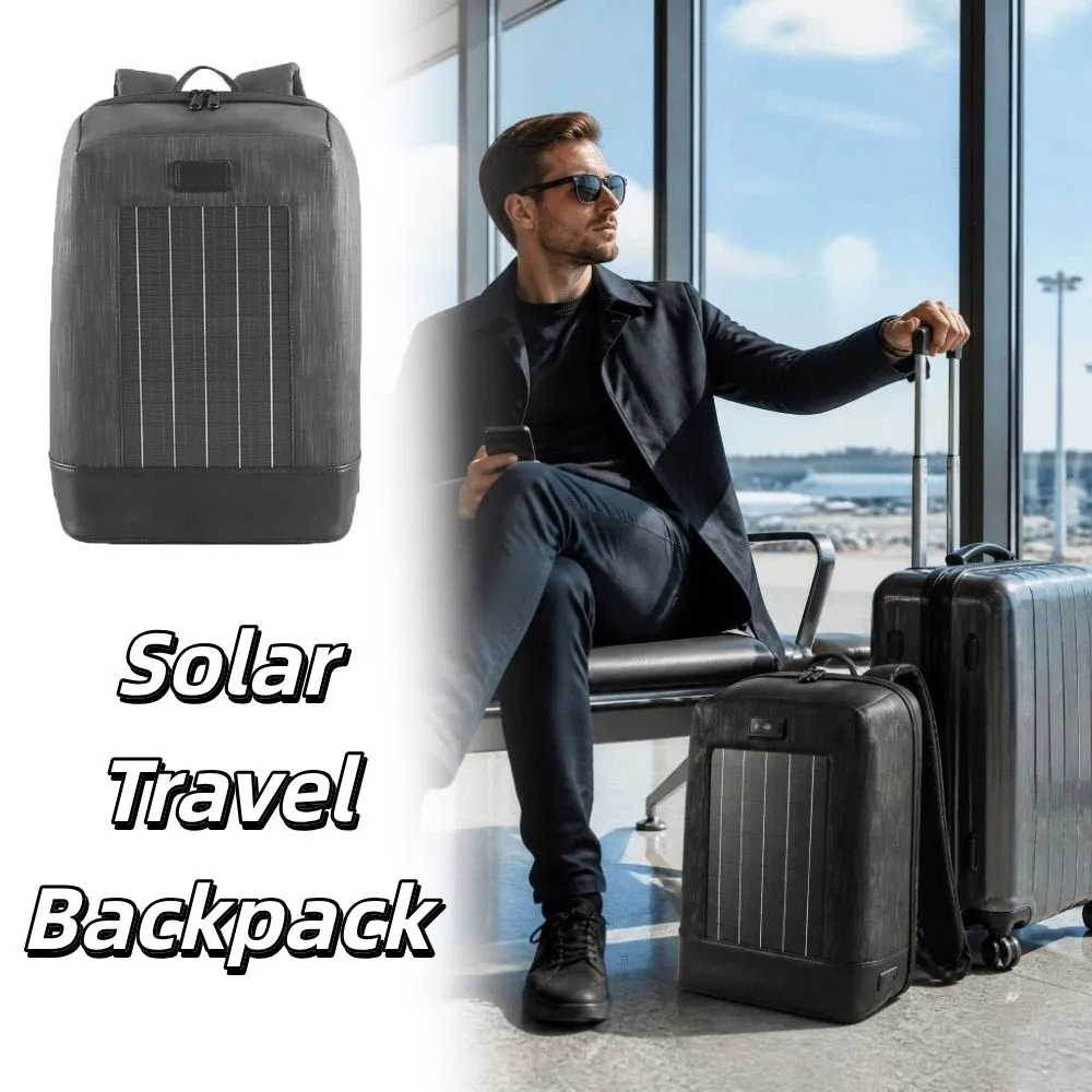 Large Capacity Solar Backpack Wear Resistant Built In USB Ports Travel Backpack Solar Powered Waterproof Men Backpack Outdoor